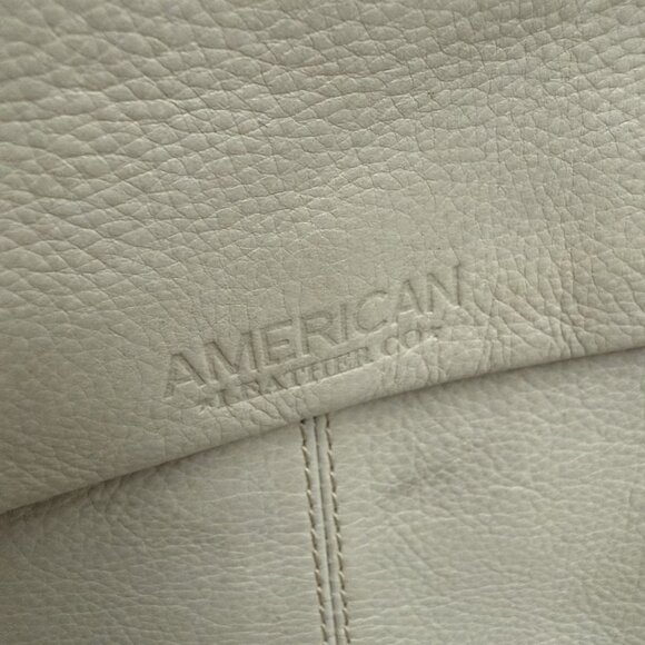 American Leather Co. Liberty Flap Backpack Bag Women's Off White Beige 11"x11" - Picture 2 of 7